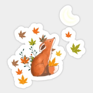 Moon light fox Hoodies Design Sticker